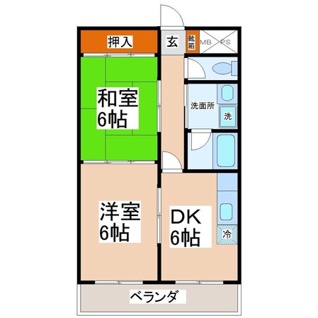 陸前原ノ町駅 徒歩8分 5階の物件間取画像